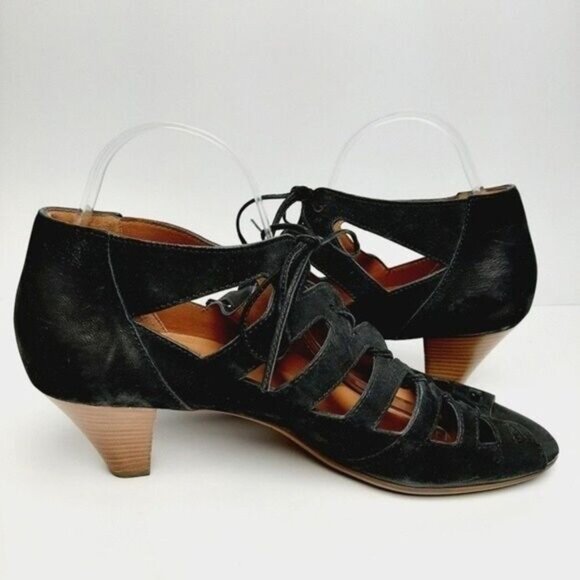 PAUL GREEN Prague Handmade Gladiator Cut Out Lace-up Suede Heels Sz 8 - Picture 9 of 15